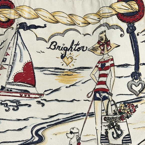 Brighton Nautical Print Canvas Tote - Picture 2 of 10